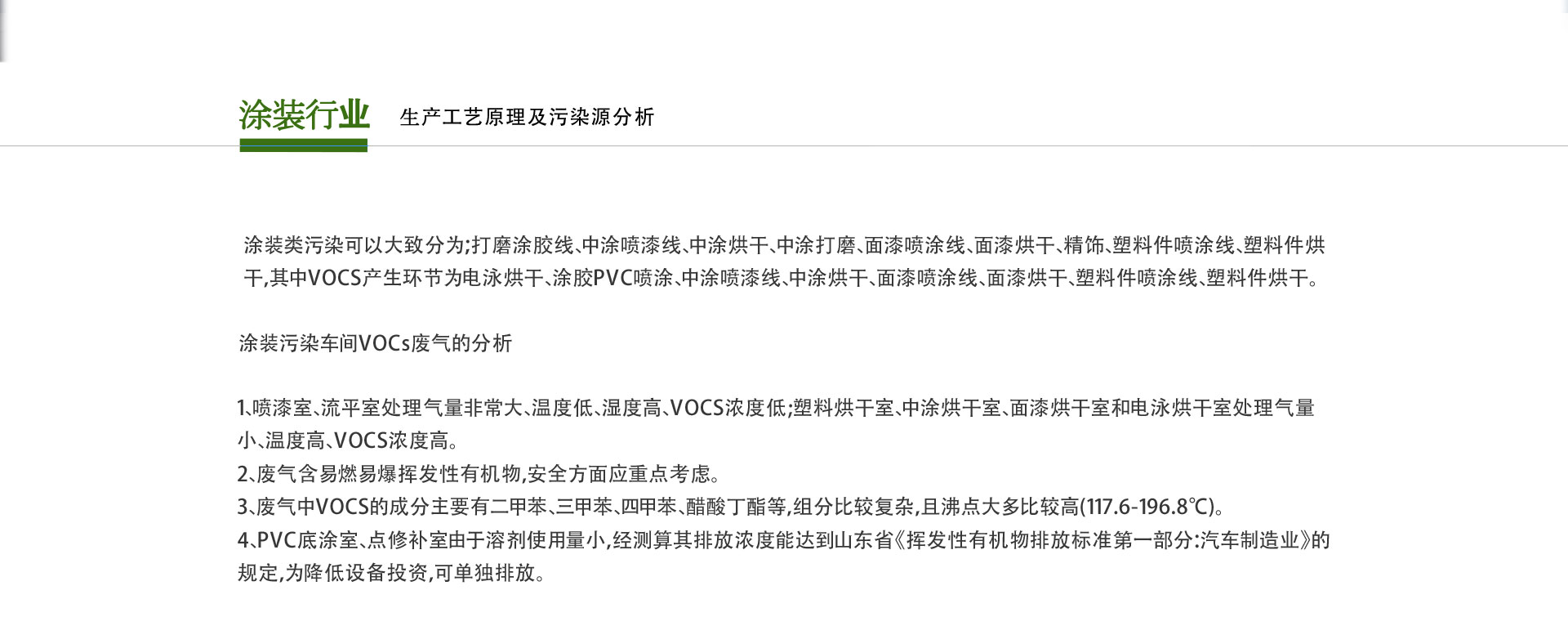 涂裝行業(yè)VOCs廢氣治理設(shè)備